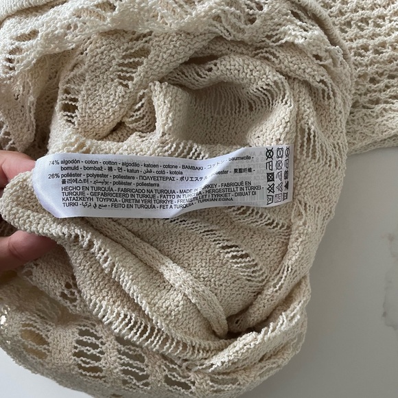 ZARA Ecru Tan Open Knit Tank Top Size Medium NWT - Picture 7 of 7